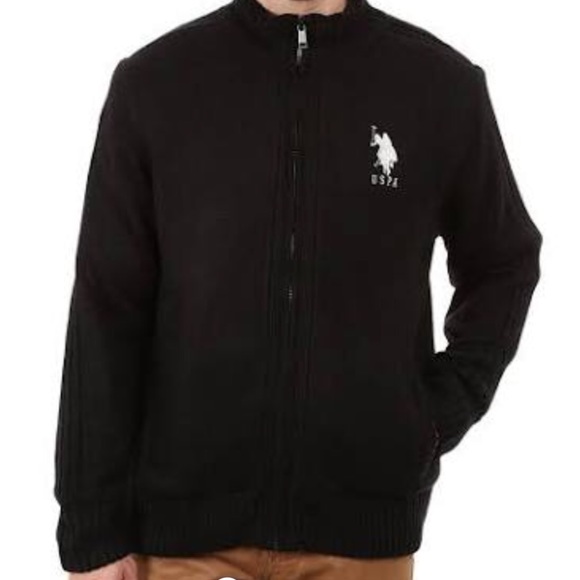 Used US Polo Assn Men’s Microsherpa ZIP Sweater - Picture 2 of 8